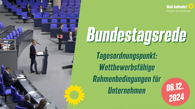 Bundestagsrede zu Wettbewerbsfähigen Rahmenbedingungen für Unternehmen